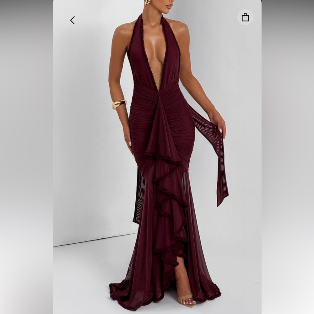 Babyboo Janessa Maxi Dress – Cherry Lacquer • Worn Once • Size L